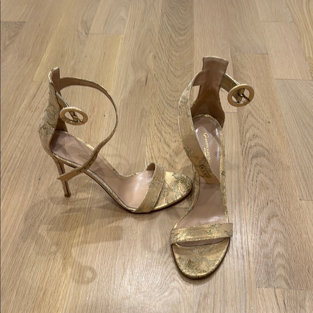 Gianvito Rossi Gold Stiletto Heels